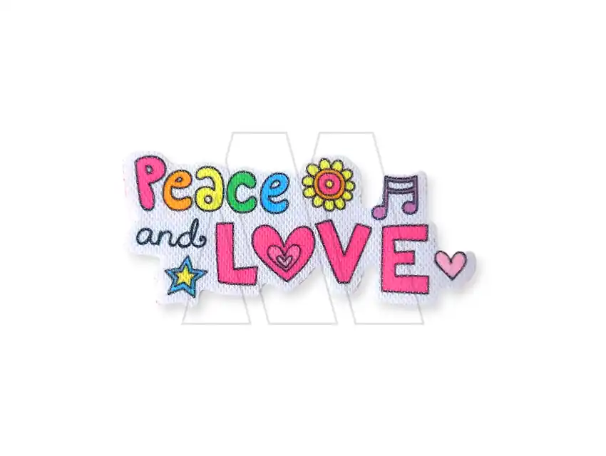 APLIQUE ESTAMPADO TERMOAD PEACE AND LOVE X 6UN