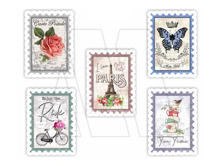 APLIQUE ESTAMPADO TERMOAD ETIQUETAS VINTAGE X 12 UN  9145