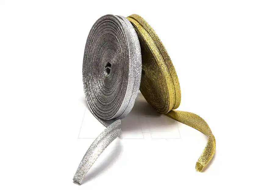 CINTA BIES LAME DORADO-PLATEADO 13MM X 25MTS 5114.13L