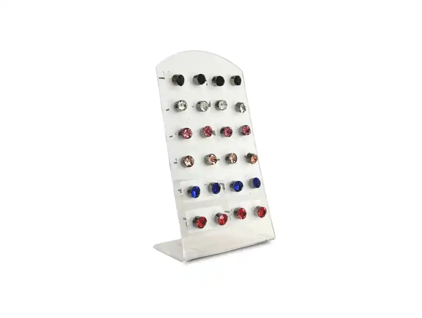 ARO STRASS COLOR  ACERO QUIRURGICO BLISTER X12 PARES  