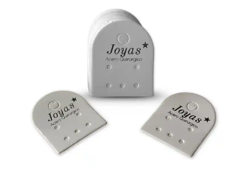 EXHIBIDOR PARA AROS ETIQUETA TARJETA 3CM X 4CM X 25UN