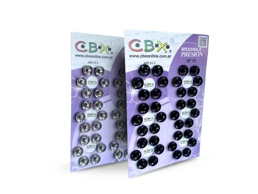  BROCHE A PRESION CBX 10MM Nº10 BLISTER X 36UN  1610.10