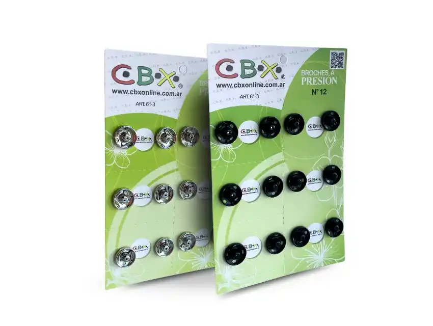  BROCHE A PRESION CBX 12MM Nº12 BLISTER X 12UN  1610.12