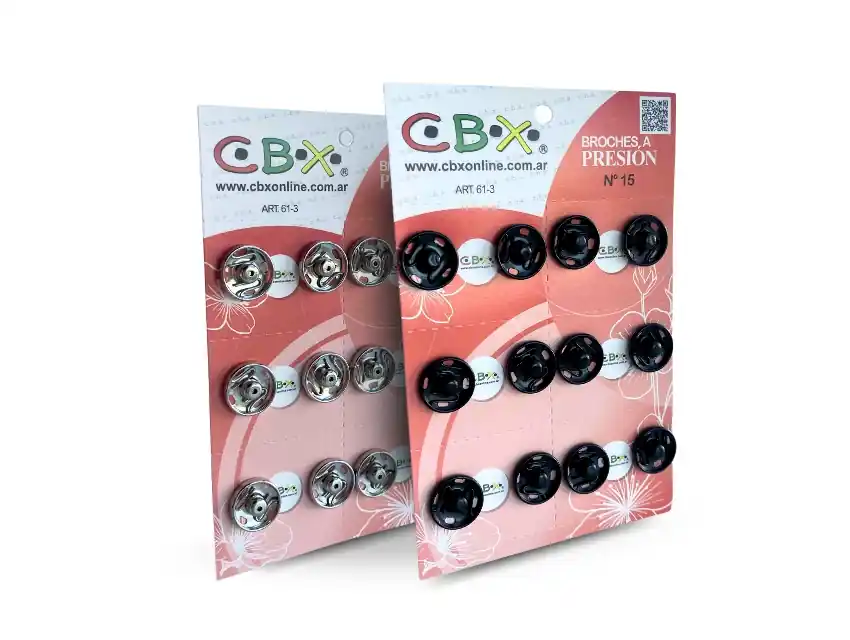  BROCHE A PRESION CBX 15MM Nº15 BLISTER X 12UN  1610.15