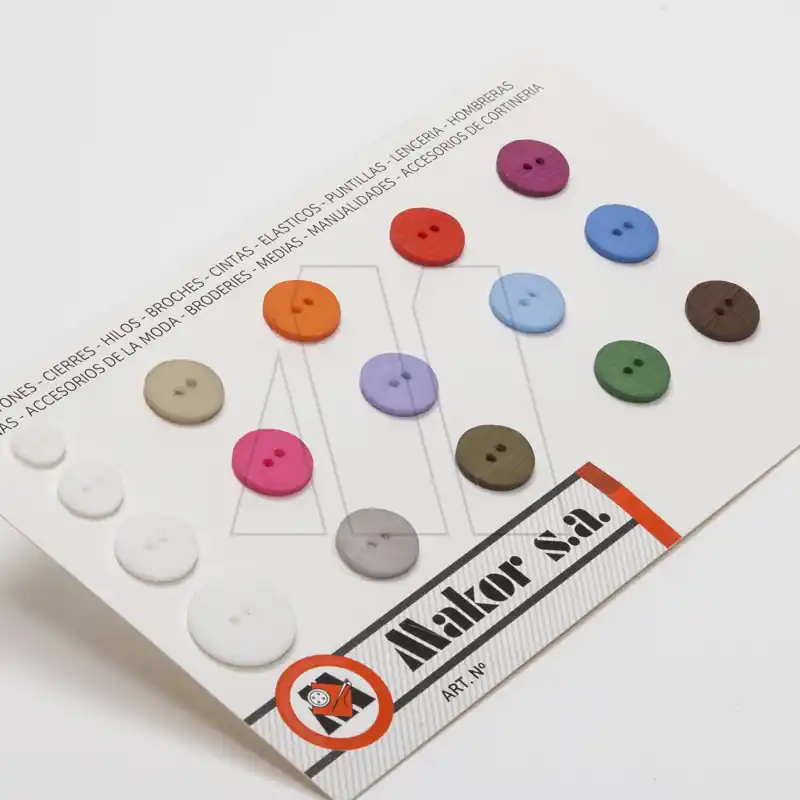 BOTON POLIESTER OPACO SIMIL RAYA T22