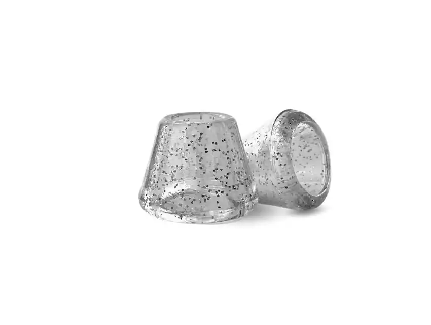 TERMINAL DE CORDON NYLON TRANSPARENTE CON GLITTER X DOC  706