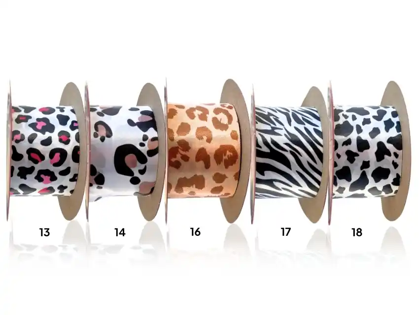  CINTA RASO SUBLIMADA ANIMAL PRINT 40 MM X 10 MTS 