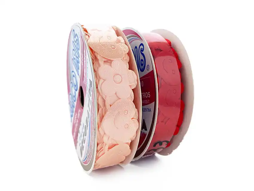 CINTA FANTASIA FLOR Y CORAZON 1,5CM X 10MTS