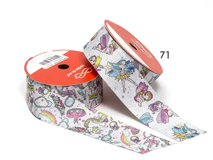 CINTA FANTASIA BRILLANTINA CORDON DE ORO 38MM X 10MTS