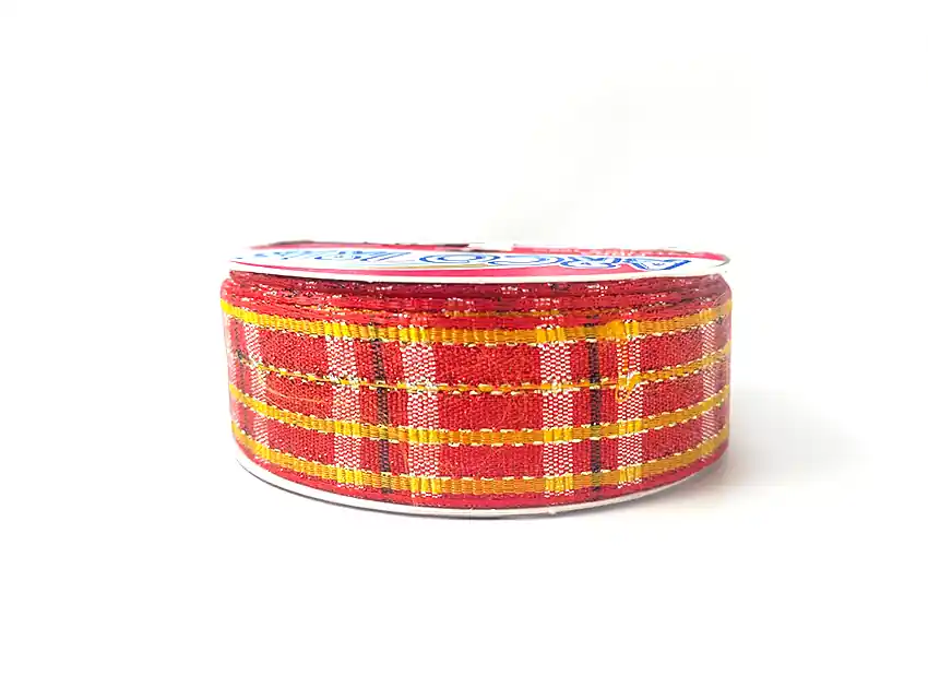 CINTA ROJA CON LUREX NAVIDEÑA Nº5 23MM X 10MTS 5444.5