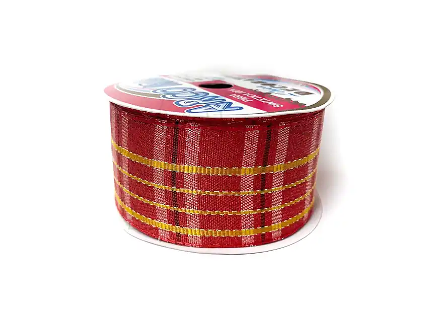 CINTA ROJA CON LUREX NAVIDEÑA Nº9 40MM X 10MTS 5444.9