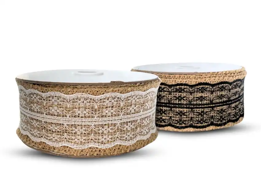 CINTA YUTE CON PUNTILLA 5CM X 10YDS 5772.M1