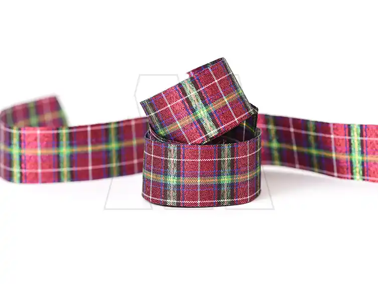 CINTA ESCOCESA METALIZADA CORDON DE ORO 25MM X 10MTS