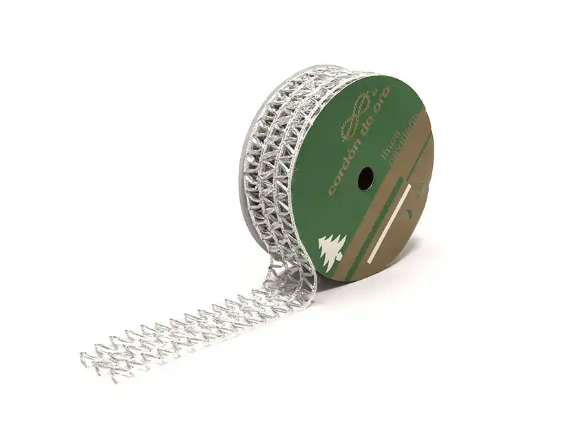 CINTA NAVIDEÑA TANGO C/LUREX CORDON DE ORO 38MM X 10MTS