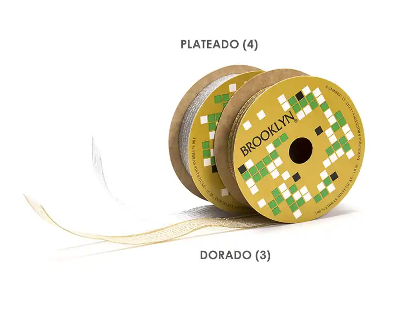 CINTA BROOKLYN VALET C/LUREX 25MM X 10MTS