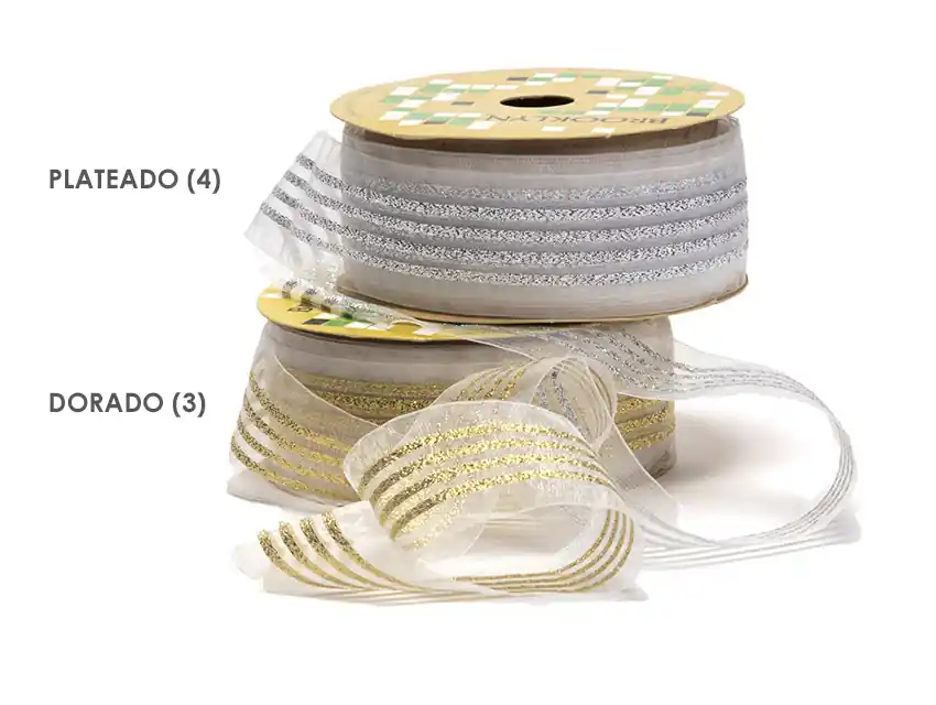 CINTA BROOKLYN BERNA C/LUREX 35MM X 10MTS