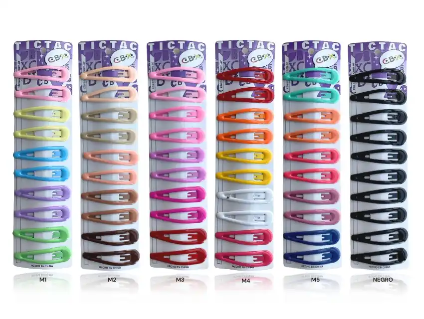 HEBILLA CLIP ENGOMADA PARA EL CABELLO CBX 7CM X 10UN 