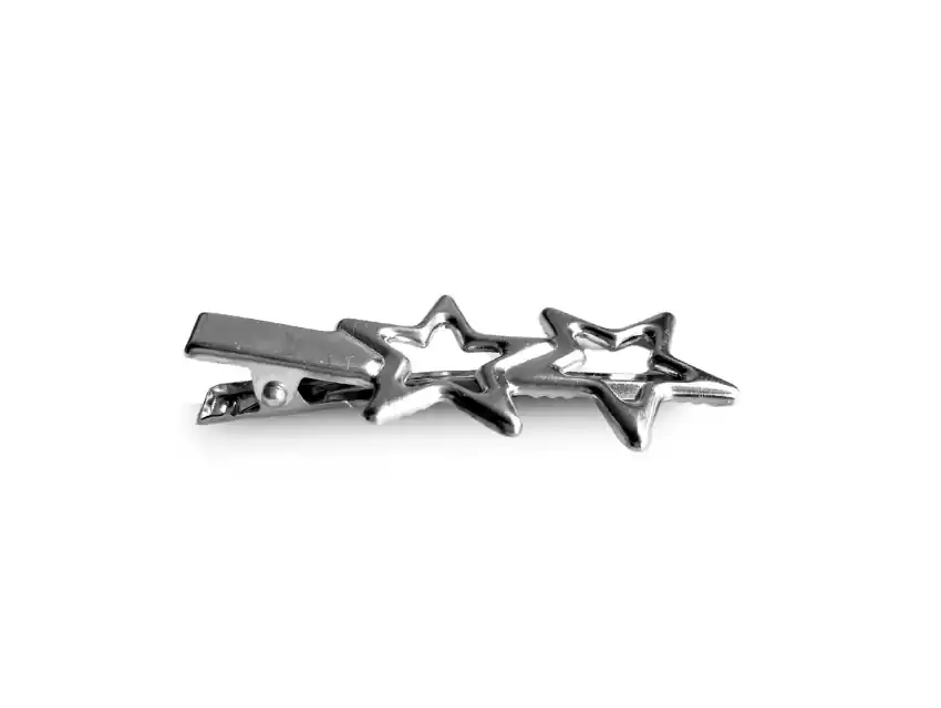 HEBILLA COCODRILO PARA CABELLO ESTRELLA NIQUEL 5CM X 50UN  5318.5