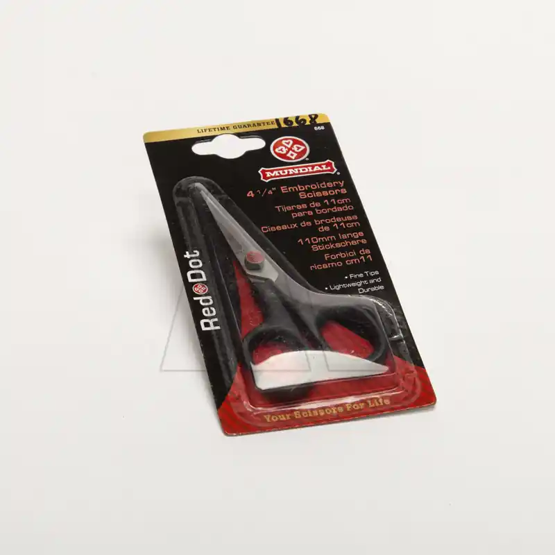 TIJERA MUNDIAL P/BORDAR PUNTO ROJO 11CM 1668