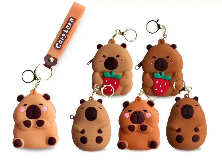 MONEDERO CAPIBARA DE SILICONA SURTIDO 6,5CM X 24CM X UN