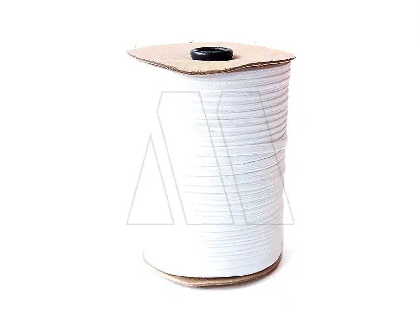 CORDON POLIESTER CHATO TRENZADO N°3 BLANCO EN ROLLO 10MM X 100MTS 1117.3B