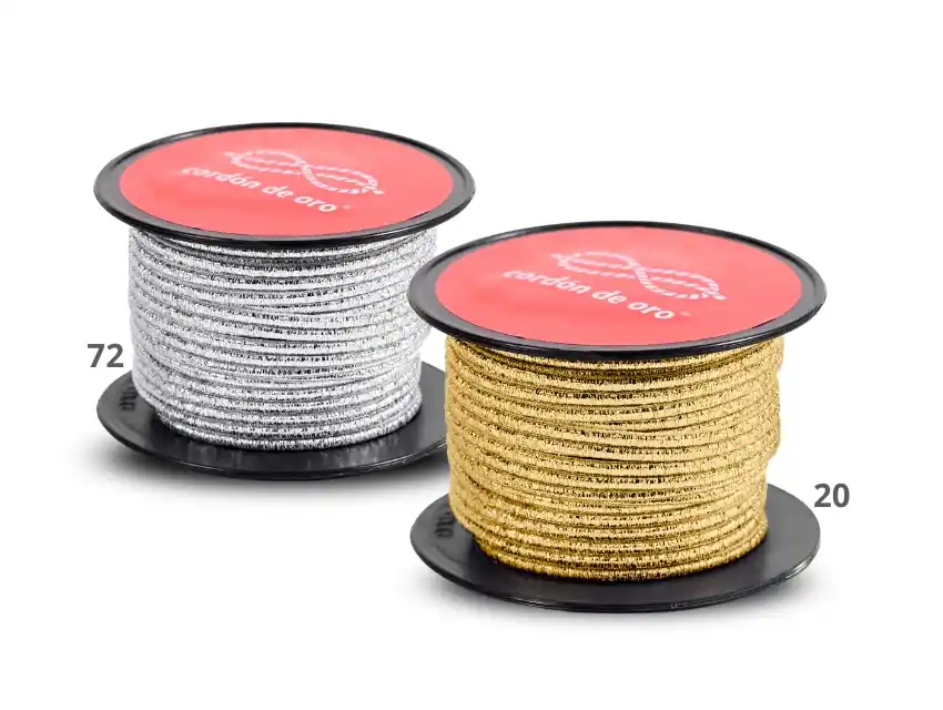 ELASTICO REDONDO DELTA LUREX CORDON DE ORO 3MM X 25MTS  1873L.25