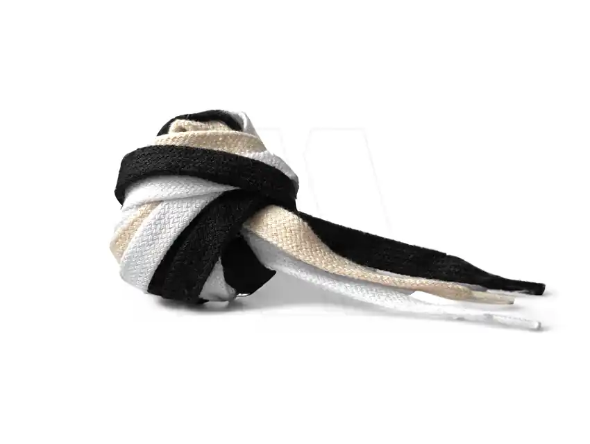  CORDON ALGODON CHATO TRENZADO 13MM X 120CM X 10 PARES  1205.120