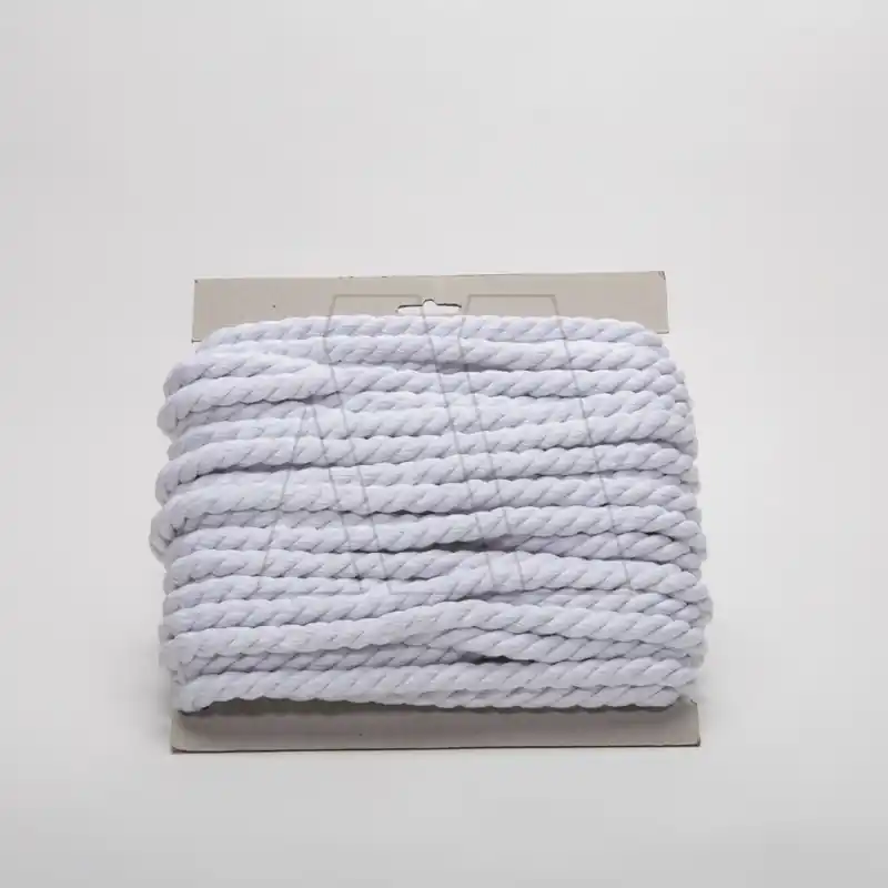 CUERDA DE ALGODON GRUESA BLANCA 12MM X 20MTS 2109