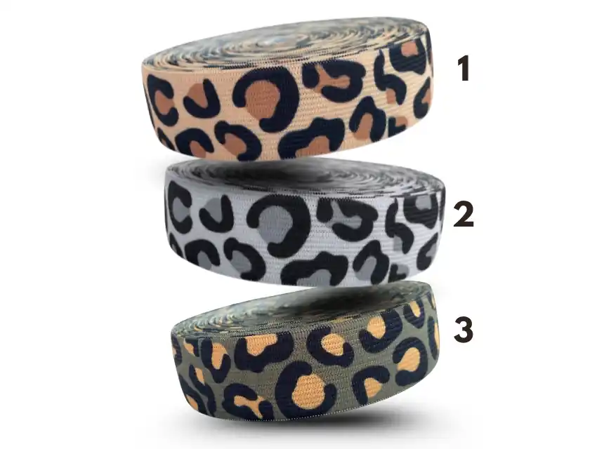 ELASTICO SUBLIMADO ANIMAL PRINT POLIESTER 28MM X 10MTS 1874