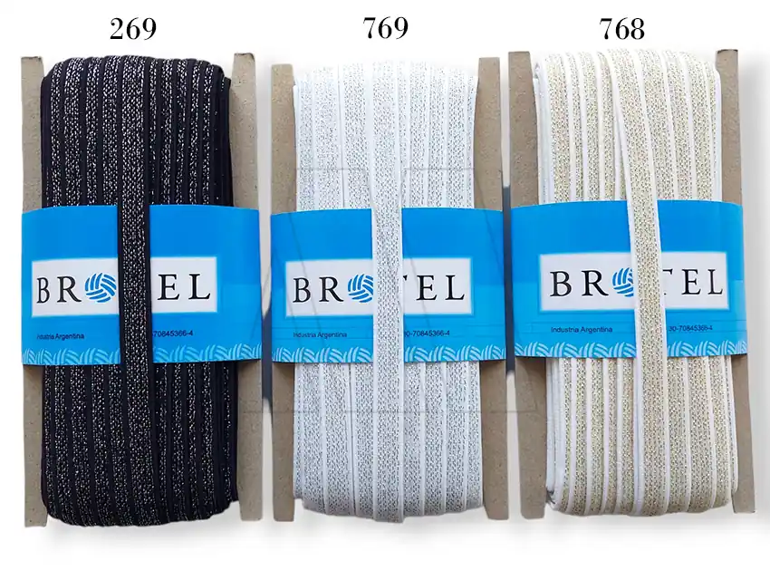 BRETEL BLANCO-NEGRO C/LUREX 11MM X 20MT 1840
