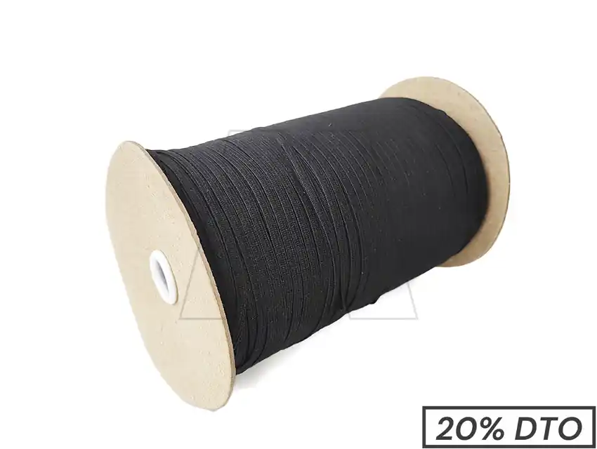 ELASTICO POLIESTER NEGRO 5MM X 500MTS 1802.05.500