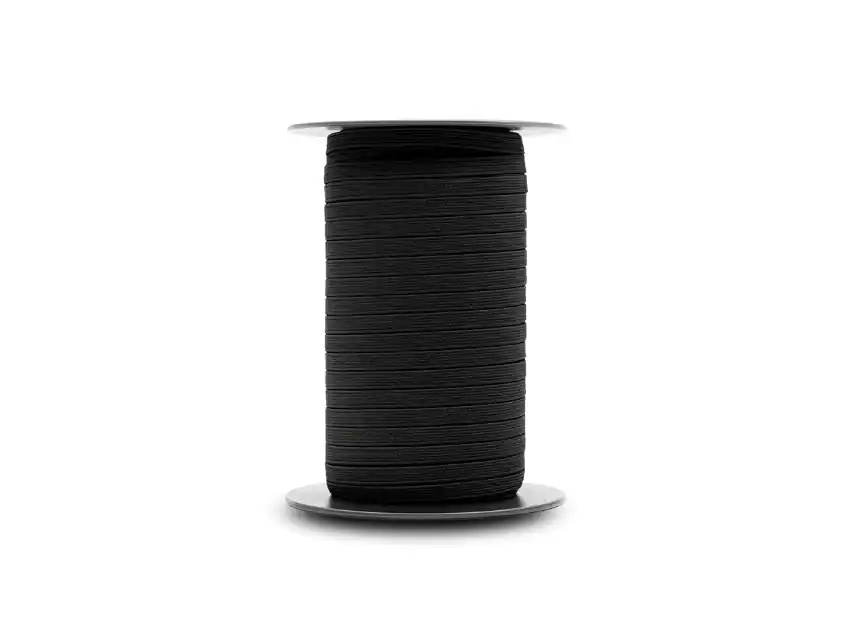 ELASTICO POLIESTER NEGRO 6MM X 50MTS