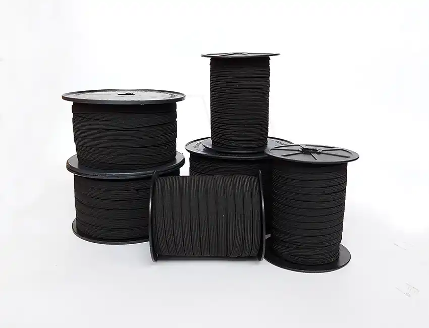 ELASTICO POLIESTER NEGRO 7MM X 50MTS 7082.7