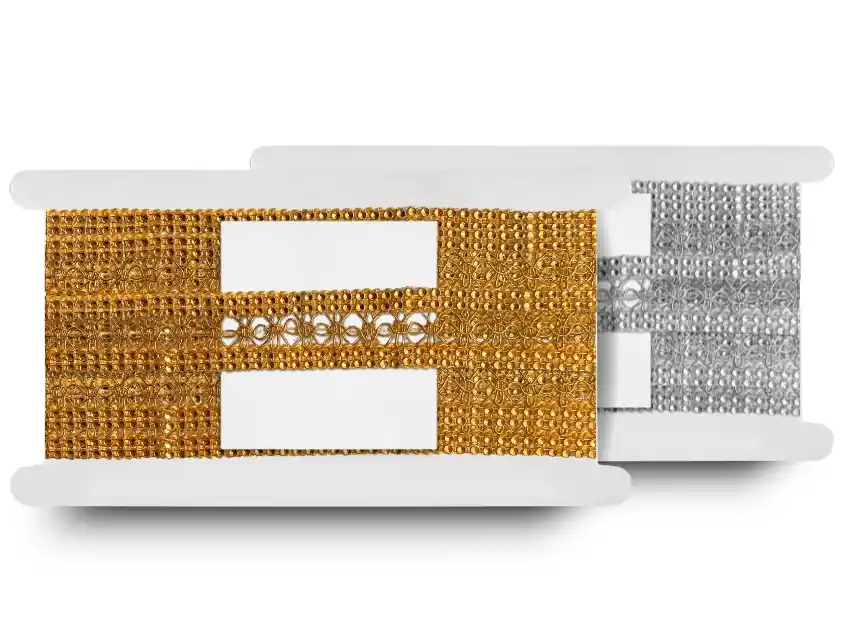  GALON LUREX C/FALSO STRASS 3,5CM X 15YDS  1931