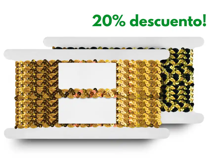 GALON ONDA C/LENTEJUELAS 1,5CM X 20YDS 1950