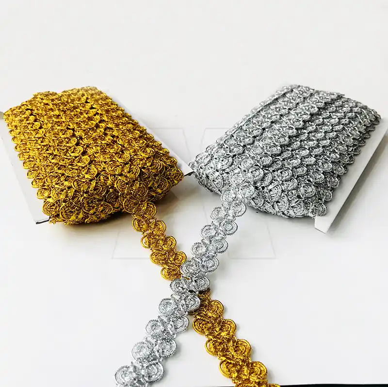 GALON LUREX ZIG ZAG ORO-PLATA 2,5CM X 20YDS 1951