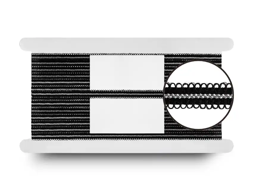 GALON SEMIELASTIZADO C/CADENITA FANTASIA X 1CM X 10YDS 1984