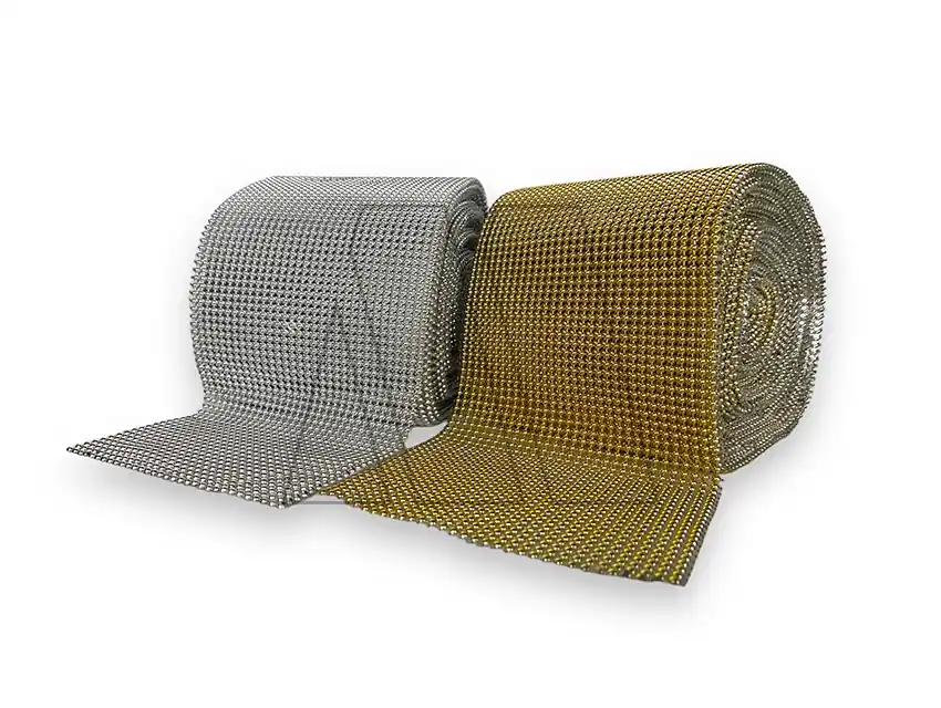 GALON FALSO STRASS MEDIA PERLA 11CM X 10YDS 2042.MP
