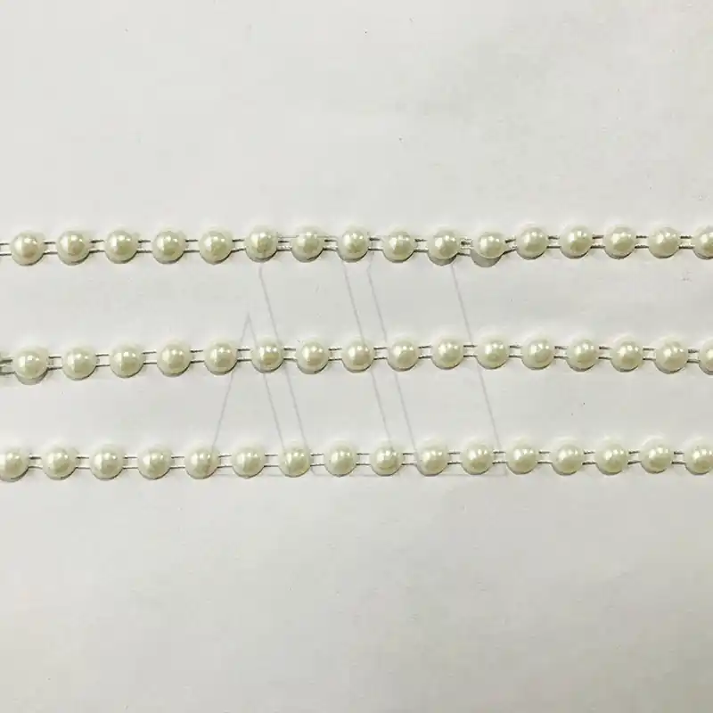 GALON MEDIA PERLA BLANCO 8MM X 25YDS 4078.8