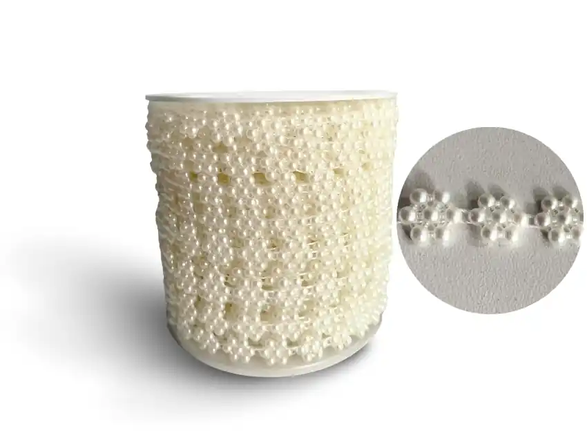 GALON PERLAS FLOR 1CM X 20YDS