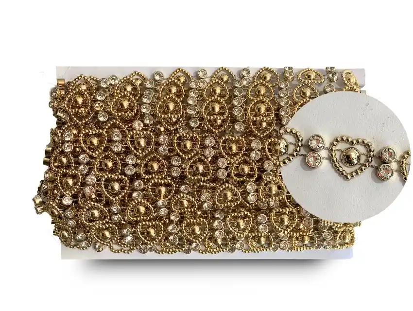  GALON FANTASIA CORAZON C/STRASS 1,6CM X 10YDS  9169.M5