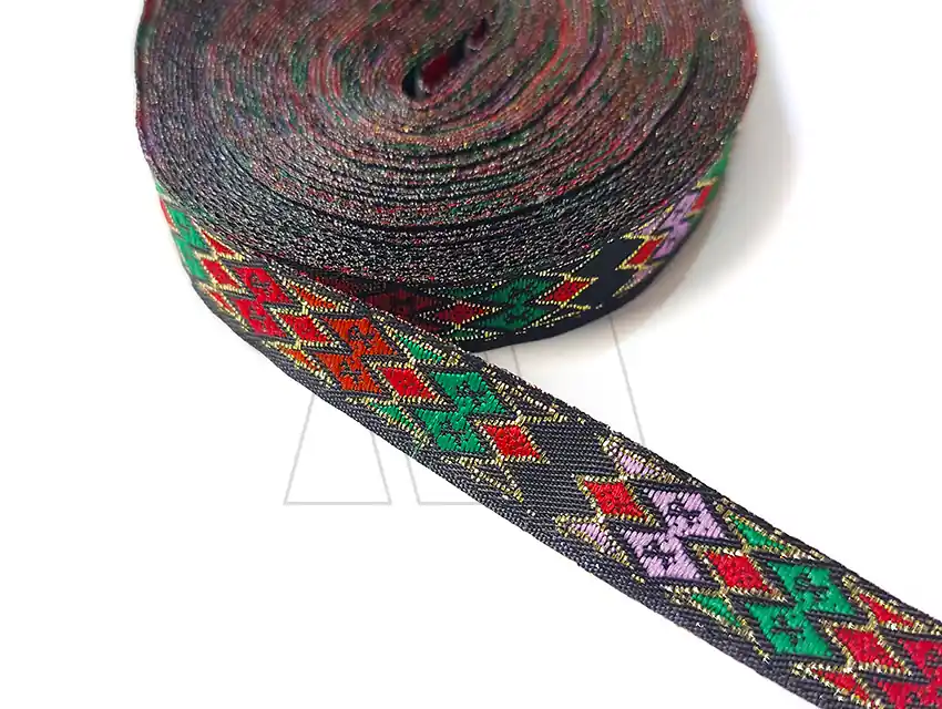 GALON TEJIDO C/LUREX DORADO ZIGZAG 10MM X 25YDS APROX 9762