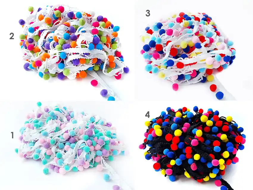 GALON POMPON CBX MULTICOLOR 10MM X 25MTS 2144.10