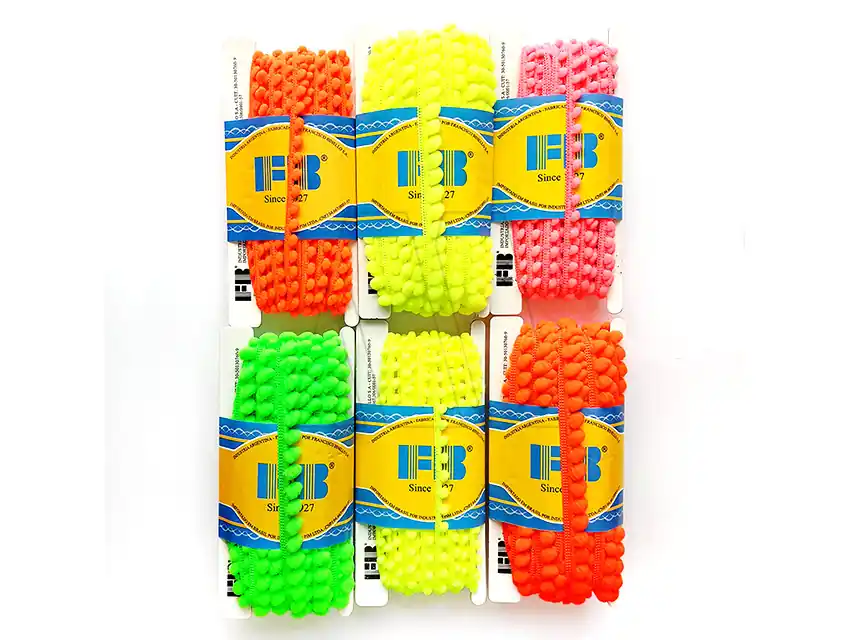 GALON MINI POMPON FLUO FB X 10 MTS 2703F