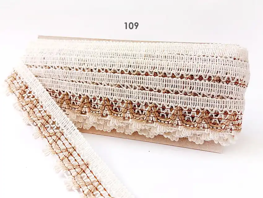 PUNTILLA RUSTICA CRUDO Y YUTE 30MM X 12MTS 2975