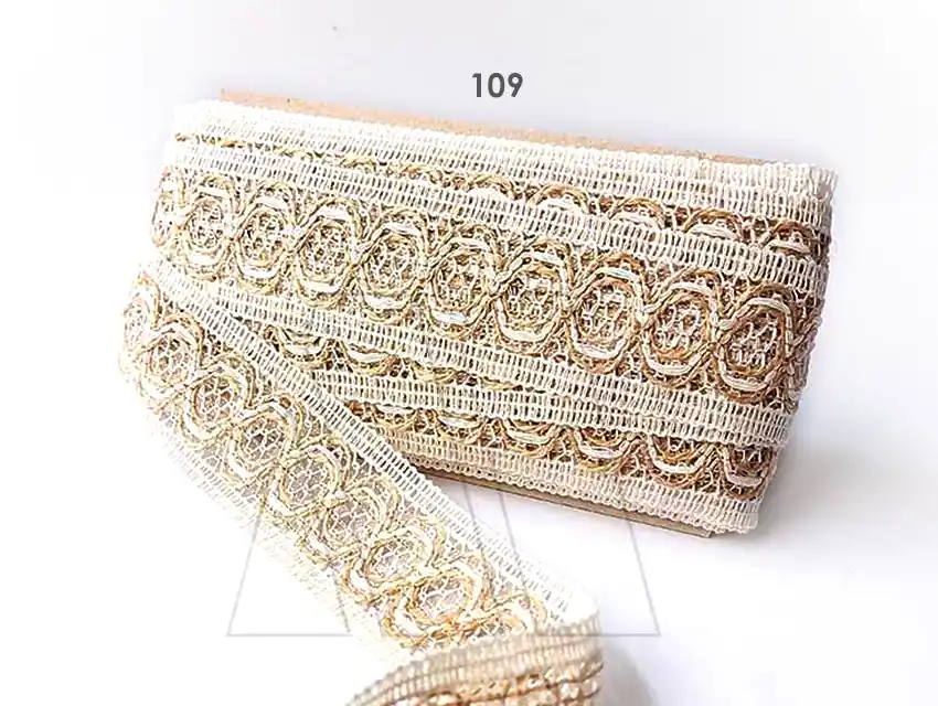 PUNTILLA RUSTICA CRUDO Y YUTE 45MM X 12MTS 2976