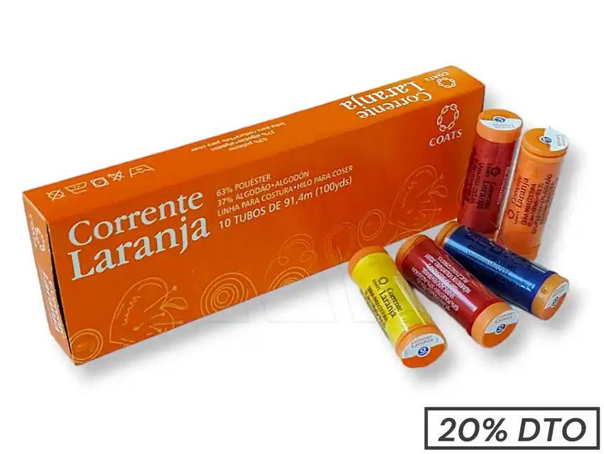 HILO LARANJA COATS 63% POLIESTER 37% ALGODON P/COSER 10 TUBOS X 91,4MTS