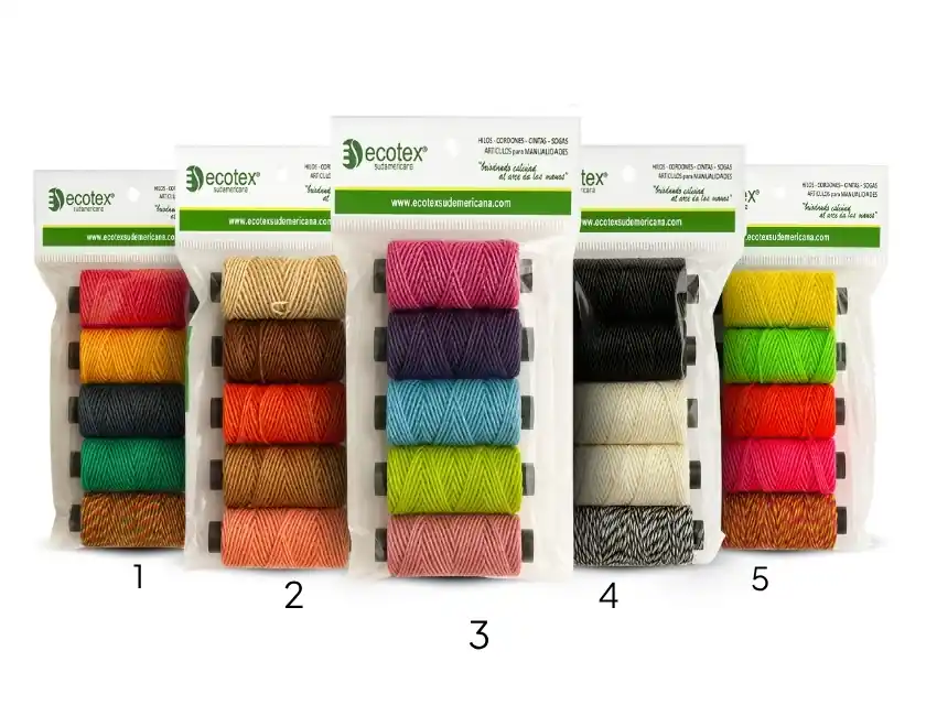 HILO ENCERADO BLISTER COLORES SURTIDOS 1MM 5UN X 20MTS