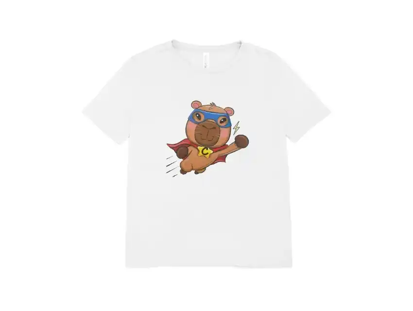  REMERA BLANCA ALGODON ESTAMPADA CAPIRABA SUPER HEROE TALLE 4 AL 12 8000.M3