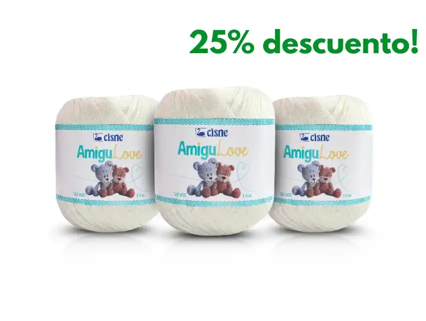 HILO CISNE AMIGULOVE BLANCO 100% ALGODON MERCERIZADO 6 OV X 170MTS (Peso x ovillo: 120grs) 5003B